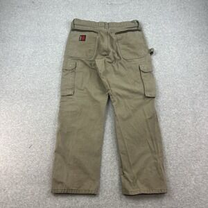 Wrangler Riggs Men Ripstop Carpenter Cargo Pants Beige Size 33x30 All Cotton Tan